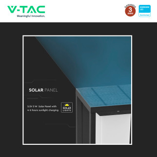 VT-77 Lampada LED da Muro 2W IP65 Sensore e Pannello V-Tac