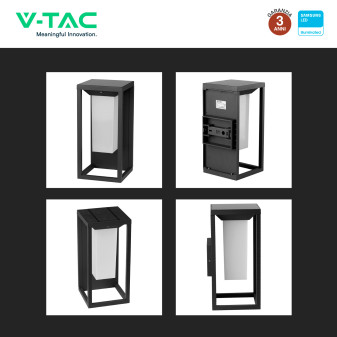 VT-77 Lampada LED da Muro 2W IP65 Sensore e Pannello V-Tac