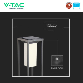 VT-66 Lampada LED Giardino 2W IP65 Sensore e Pannello V-Tac