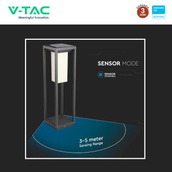 VT-66 Lampada LED Giardino 2W IP65 Sensore e Pannello V-Tac