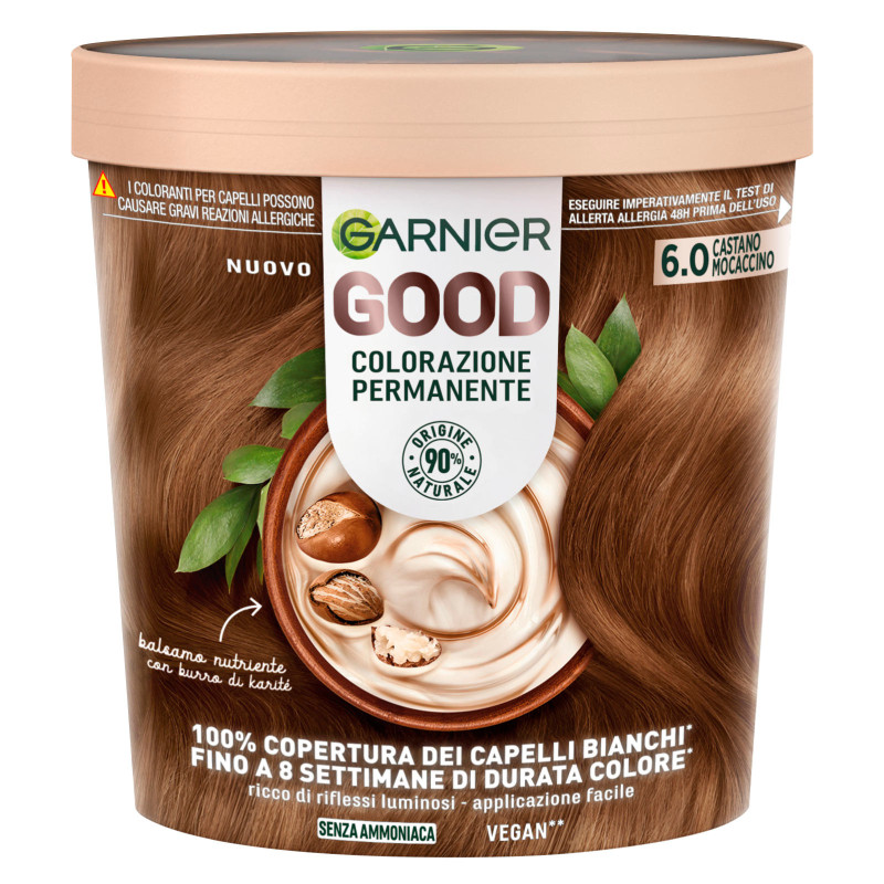 Garnier Good Tinta Permanente per Capelli Colore 6.0 Castano Mocaccino