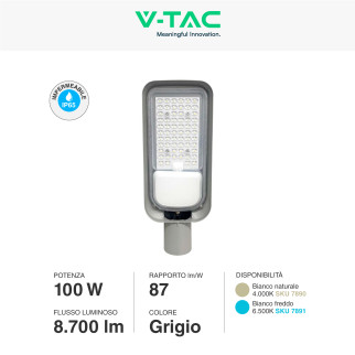 VT-150100ST Lampada Stradale LED 100W SMD Lampione IP65 V-Tac