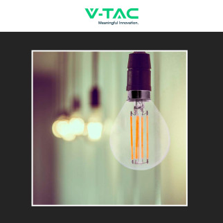VT-2466 Lampadina LED E14 6W Miniglobo Filament Trasparente V-Tac