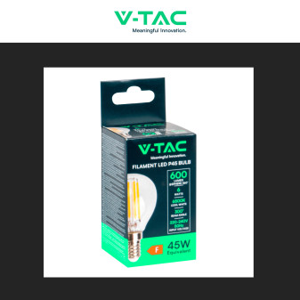 VT-2466 Lampadina LED E14 6W Miniglobo Filament Trasparente V-Tac