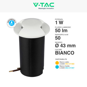 VT-1161 Punto Luce LED SMD 1W da Interramento IP67 V-Tac