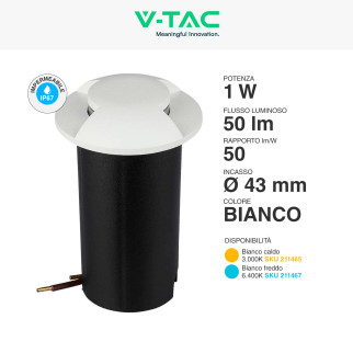 VT-1161 Punto Luce LED SMD 1W da Interramento IP67 V-Tac