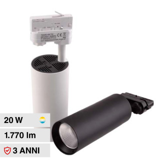 Faretto LED da Binario 14W/20W Track light COB CCT 3in1 FAI
