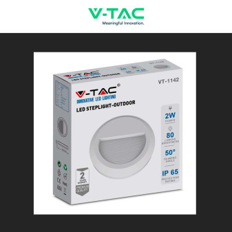 VT-1142 Punto Luce LED SMD 2W a Parete IP65 Bianco V-Tac