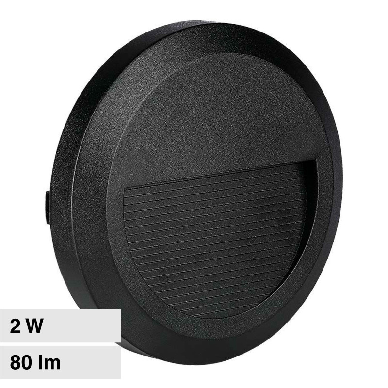 VT-1142 Punto Luce LED SMD 2W a Parete IP65 Nero V-Tac