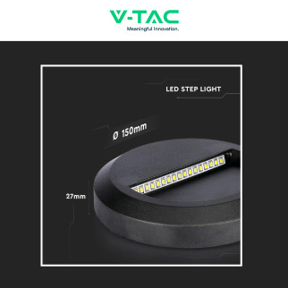 VT-1142 Punto Luce LED SMD 2W a Parete IP65 Nero V-Tac