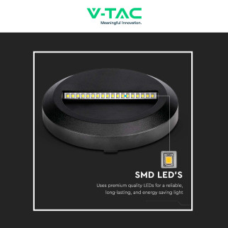 VT-1142 Punto Luce LED SMD 2W a Parete IP65 Nero V-Tac