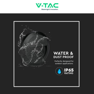 VT-1142 Punto Luce LED SMD 2W a Parete IP65 Nero V-Tac