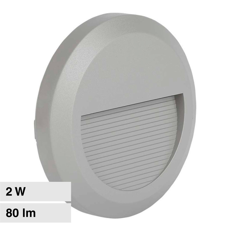 VT-1142 Punto Luce LED SMD 2W a Parete IP65 Grigio V-Tac