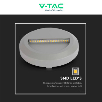 VT-1142 Punto Luce LED SMD 2W a Parete IP65 Grigio V-Tac