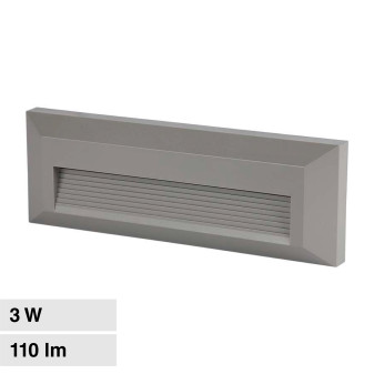 VT-1162 Punto Luce LED SMD 3W a Parete IP65 Grigio V-Tac