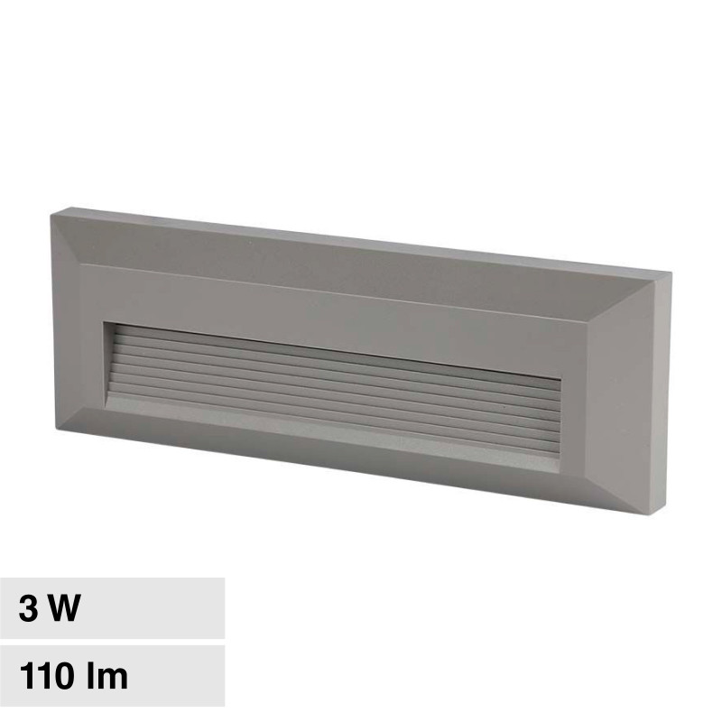 VT-1162 Punto Luce LED SMD 3W a Parete IP65 Grigio V-Tac