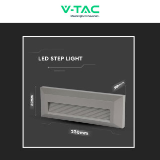 VT-1162 Punto Luce LED SMD 3W a Parete IP65 Grigio V-Tac