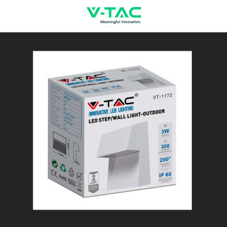 VT-1172 Punto Luce LED SMD 3W IP65 a Parete Bianco V-Tac
