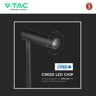 VT-2943 Lampada LED da Muro 3W COB Porta USB Nera V-Tac