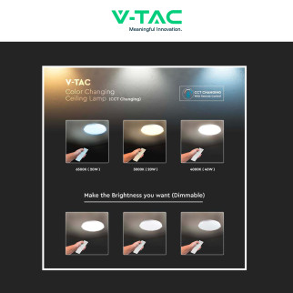 VT-8404 Plafoniera LED Tonda 40W SMD CCT 3in1 V-Tac Gallery