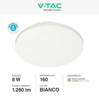 VT-743 Lampada LED da Muro 8W SMD IP65 Colore Bianco V-Tac