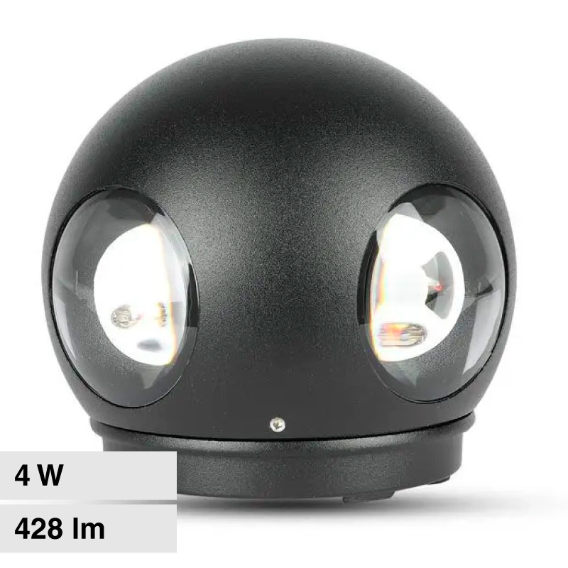 VT-834 Lampada LED da Muro 4W SMD IP65 Colore Nero V-Tac