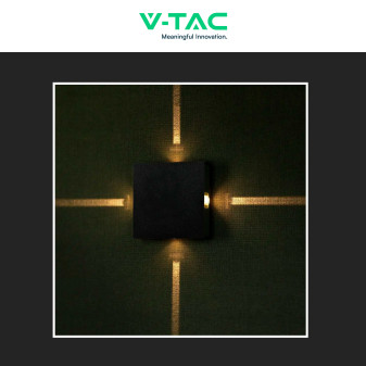 VT-704 Lampada LED da Muro 4W SMD IP65 Colore Nero V-Tac