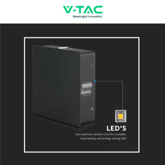 VT-704 Lampada LED da Muro 4W SMD IP65 Colore Nero V-Tac