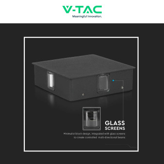 VT-704 Lampada LED da Muro 4W SMD IP65 Colore Nero V-Tac