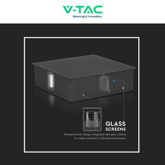 VT-704 Lampada LED da Muro 4W SMD IP65 Colore Nero V-Tac