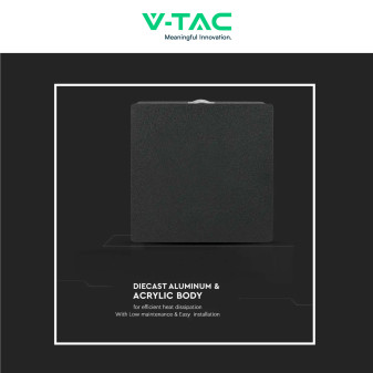 VT-704 Lampada LED da Muro 4W SMD IP65 Colore Nero V-Tac