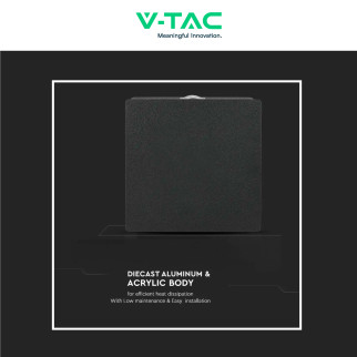 VT-704 Lampada LED da Muro 4W SMD IP65 Colore Nero V-Tac