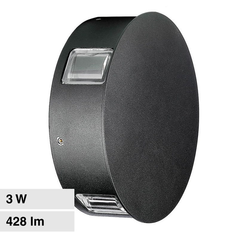 VT-706 Lampada LED da Muro 3W SMD IP65 Colore Nero V-Tac