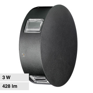 VT-706 Lampada LED da Muro 3W SMD IP65 Colore Nero V-Tac