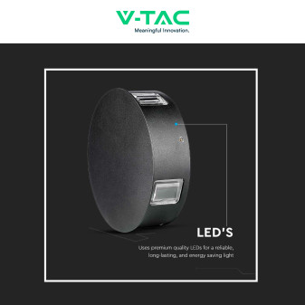 VT-706 Lampada LED da Muro 3W SMD IP65 Colore Nero V-Tac