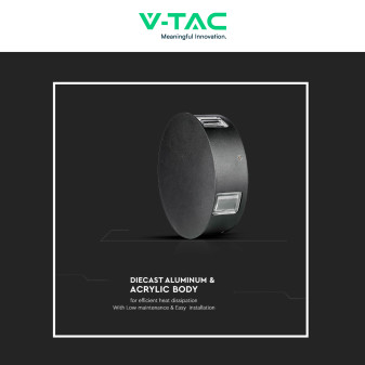 VT-706 Lampada LED da Muro 3W SMD IP65 Colore Nero V-Tac