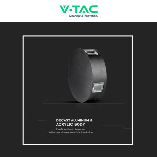 VT-706 Lampada LED da Muro 3W SMD IP65 Colore Nero V-Tac