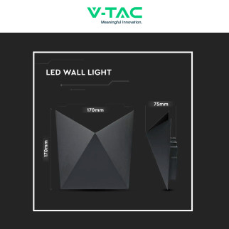 VT-825 Lampada LED da Muro 5W Applique Nera SMD IP65 V-Tac