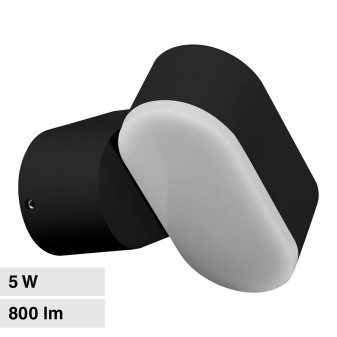 VT-816 Lampada LED da Muro 5W SMD IP65 Colore Nero V-Tac