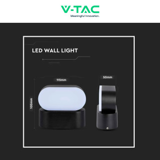VT-816 Lampada LED da Muro 5W SMD IP65 Colore Nero V-Tac