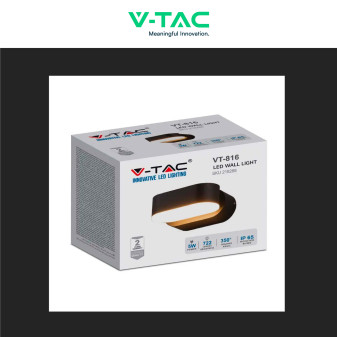 VT-816 Lampada LED da Muro 5W SMD IP65 Colore Nero V-Tac