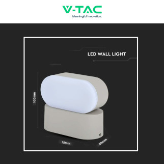 VT-816 Lampada LED da Muro 5W SMD IP65 Colore Grigio V-Tac