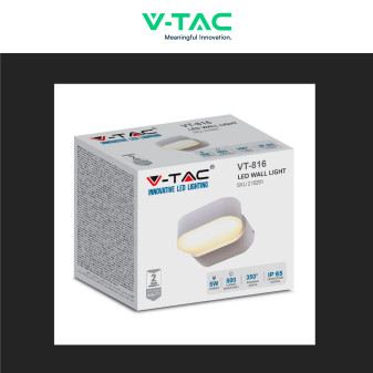 VT-816 Lampada LED da Muro 5W SMD IP65 Colore Grigio V-Tac