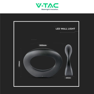 VT-811 Lampada LED da Muro 9W SMD Applique Nera V-Tac