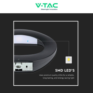 VT-811 Lampada LED da Muro 9W SMD Applique Nera V-Tac
