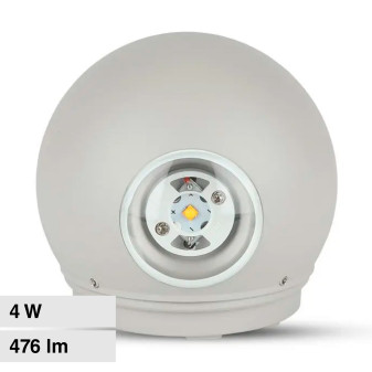 VT-836 Lampada LED da Muro 4W SMD IP65 Colore Grigio V-Tac