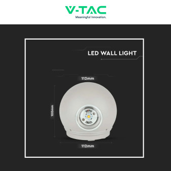 VT-836 Lampada LED da Muro 4W SMD IP65 Colore Grigio V-Tac