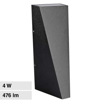 VT-826 Lampada LED da Muro 4W SMD IP65 Colore Nero V-Tac
