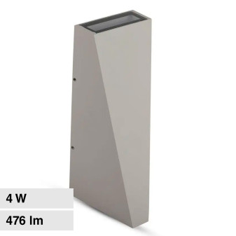 VT-826 Lampada LED da Muro 4W SMD IP65 Colore Grigio V-Tac