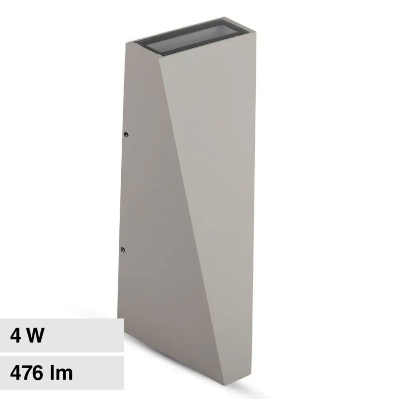 VT-826 Lampada LED da Muro 4W SMD IP65 Colore Grigio V-Tac